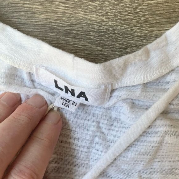 Revolve LNA Bondage Strap Tee T-Shirt White Short Sleeve Relaxed fit Strappy S - Picture 8 of 10